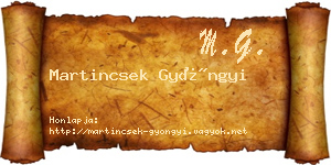 Martincsek Gyöngyi névjegykártya