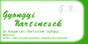 gyongyi martincsek business card