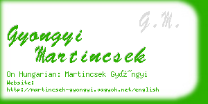 gyongyi martincsek business card